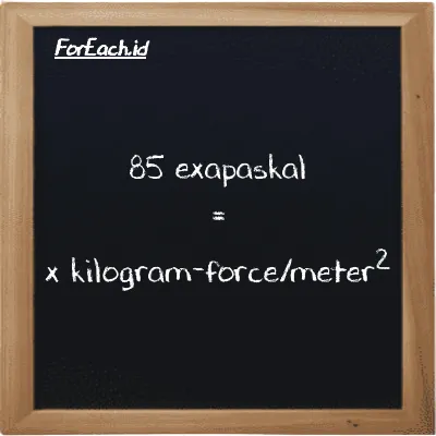 Contoh konversi exapaskal ke kilogram-force/meter<sup>2</sup> (EPa ke kgf/m<sup>2</sup>)